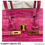 Heremes Birkin 35 Rose Scheherazade Crocodile, Pre-owned, Like New