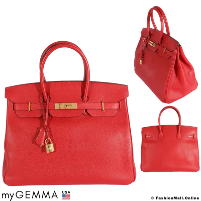 HERMES Birkin 35 Rouge Casaque Epsom, Pre-owned