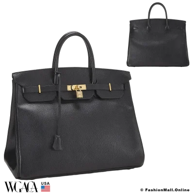 Vintage Hermes Birkin 40 Black Ardennes, Pre-owned