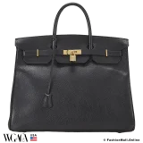 Vintage Hermes Birkin 40 Black Ardennes, Pre-owned