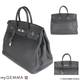 HERMES Birkin 40 Bleu Abysse Clemence, Pre-owned