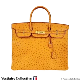 Hermes Birkin 40 Cognac Ostrich, Pre-owned in Very Good Condition