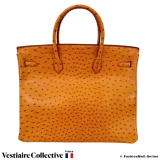 Hermes Birkin 40 Cognac Ostrich, Pre-owned in Very Good Condition