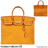 Hermes Birkin 40 Cognac Ostrich, Pre-owned in Very Good Condition