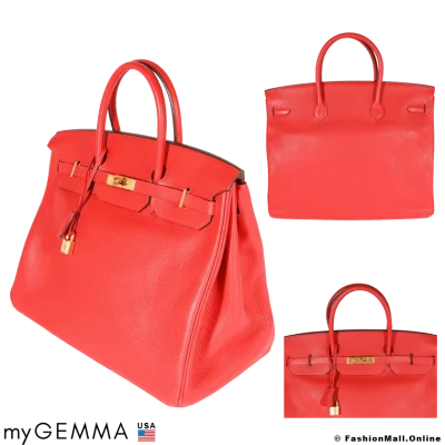 HERMES Birkin 40 Geranium Togo, Pre-owned