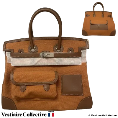 Hermes Birkin 35 Cargo Gold Swift and Marron d Inde Toile H, New Open Box