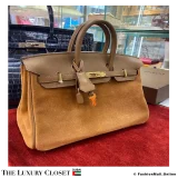 HERMES Grizzly Birkin 25 Chamois Doblis & Alezan Swift, Pre-Owned