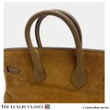 HERMES Grizzly Birkin 25 Chamois Doblis & Alezan Swift, Pre-Owned