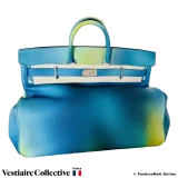 Hermes Birkin HAC 40 Cosmos, Blue and Yellow Evercolor, New Open Box