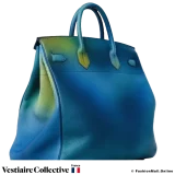 Hermes Birkin HAC 40 Cosmos, Blue and Yellow Evercolor, New Open Box