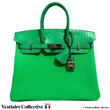 Hermes Birkin Touch 25 Vert Comics Togo and Alligator, New Open Box