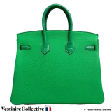 Hermes Birkin Touch 25 Vert Comics Togo and Alligator, New Open Box