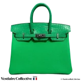 Hermes Birkin Touch 25 Vert Comics Togo and Alligator, New Open Box