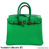 Hermes Birkin Touch 25 Vert Comics Togo and Alligator, New Open Box