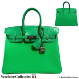 Hermes Birkin Touch 25 Vert Comics Togo and Alligator, New Open Box