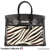 HERMES Birkin 35 Black Zebra, Pre-Owned