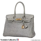 HERMES Birkin 30 Dalmatian Buffalo, Pre-Owned