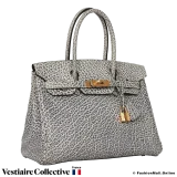 HERMES Birkin 30 Dalmatian Buffalo, Pre-Owned