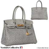 HERMES Birkin 30 Dalmatian Buffalo, Pre-Owned