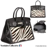 HERMES Birkin 35 Black Zebra, Pre-Owned