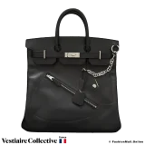 HERMES Birkin HAC Rock 40 (Haut a Courroies) Weekend bag, Black Evercolor, New Condition