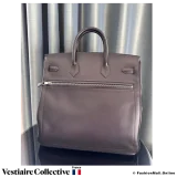HERMES Birkin HAC Rock 40 (Haut a Courroies) Weekend bag, Black Evercolor, New Condition
