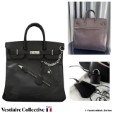 HERMES Birkin HAC Rock 40 (Haut a Courroies) Weekend bag, Black Evercolor, New Condition