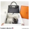 HERMES Mini Kelly 20 Black Ostrich, in New Condition