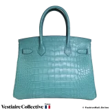 HERMES Birkin 30 Bleu Paon Alligator, New Condition