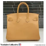 HERMES Birkin In & Out 25, Biscuit Swift, New Condition