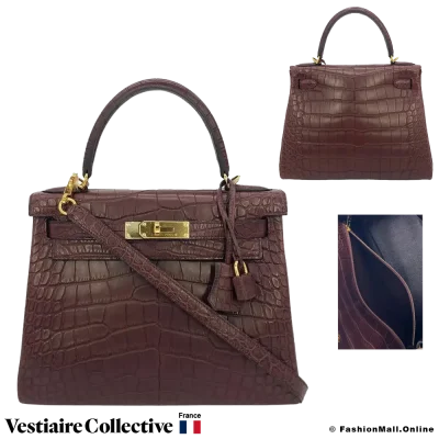 HERMES Kelly 28 Bordeaux Alligator, New Condition, Never Used