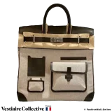 Hermes Cargo Birkin 40, Black and Grey, Pre-owned, In Like New Condition