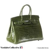 HERMES Birkin 35 Green Crocodile, Pre-Owned