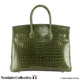 HERMES Birkin 35 Green Crocodile, Pre-Owned