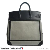 HERMES Birkin Cargo 40 (Haut a courroies) Black Box Evercalf & Toile, New Condition