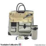 HERMES Birkin Cargo 40 (Haut a courroies) Black Box Evercalf & Toile, New Condition