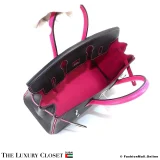 HERMES Horseshoe Birkin 25 Black & Rose Shocking Epsom, Pre-Owned