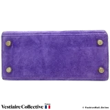 Hermes Vintage Kelly 20 Purple Doblis Suede, Pre-owned