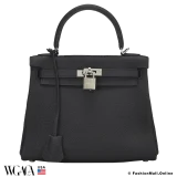 Hermes Kelly 25 Black Togo, Pre-owned