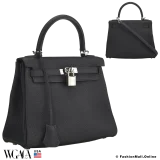 Hermes Kelly 25 Black Togo, Pre-owned