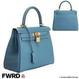 Hermes Kelly 25 Bleu Jean Epsom, Pre-owned Like New condition