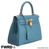 Hermes Kelly 25 Bleu Jean Epsom, Pre-owned Like New condition