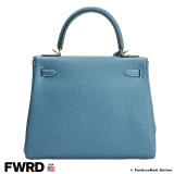 Hermes Kelly 25 Bleu Jean Epsom, Pre-owned Like New condition