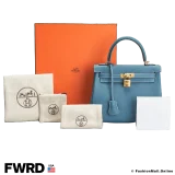 Hermes Kelly 25 Bleu Jean Epsom, Pre-owned Like New condition