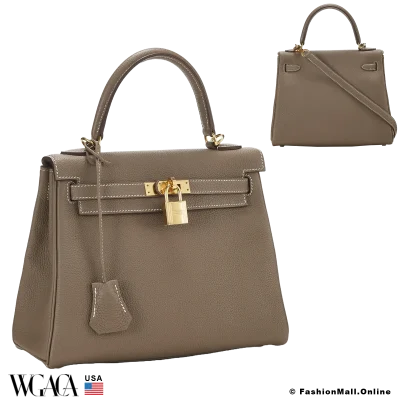 Hermes Kelly 25 Etoupe Evergrain, Pre-owned