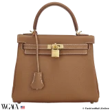 HERMES Kelly 25 Gold in Togo, Pre-owned