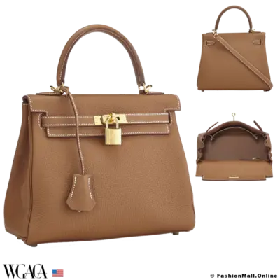 HERMES Kelly 25 Gold in Togo, Pre-owned