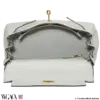 HERMES Kelly 25 Gris Neve in Togo, Pre-owned
