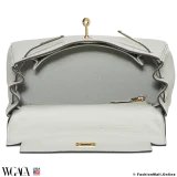 HERMES Kelly 25 Gris Neve in Togo, Pre-owned
