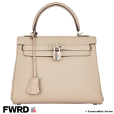 Hermes Kelly 25 Gris Tourterelle in Togo, in Very Good Condition